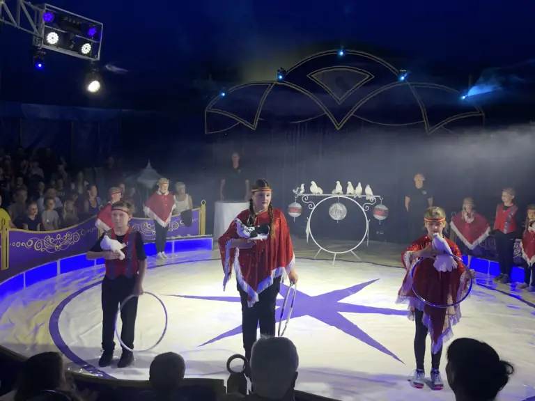 Schule Huglfing Zirkus Tauben Kinder